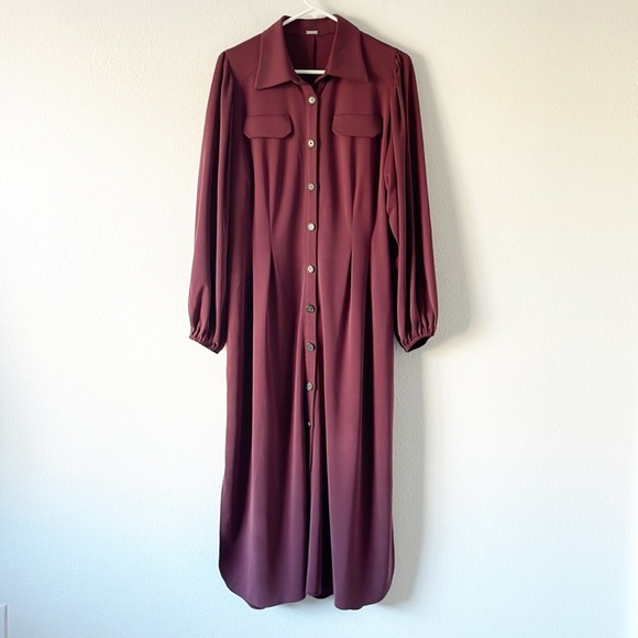 Chelec Maxi Burgundy Dress - Picture 1 of 13